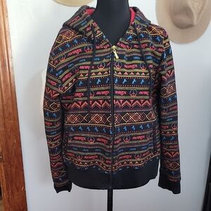 Avirex Women's Colorful Patterned Zip-Up Jacket